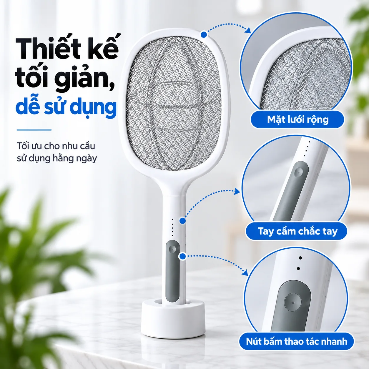 Chi tiết mặt lưới và tay cầm